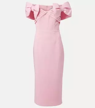 Платье миди из крепа с бантом Isabella Rebecca Vallance, Tickled Pink