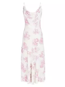 Платье миди из крепа с цветочным принтом Sonny Halston
