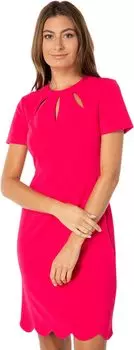 Платье миди из крепа с вырезом Scuba Maggy London, цвет Bright Rose