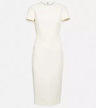 Платье миди из крепа VICTORIA BECKHAM, белый