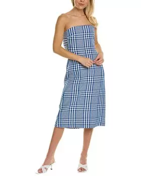 Платье миди из льняной смеси Theory Dillon Phyly, синий