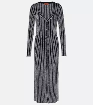Платье миди из ламе Missoni, цвет silver sequins on black