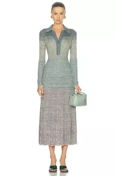 Платье миди из мулине-поло Story 1 Zimmermann, цвет Teal Multi