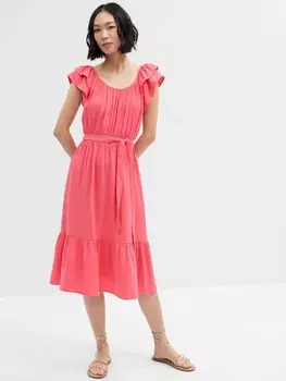 Платье миди из муслина Gap, розовый