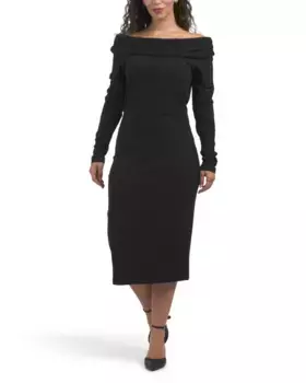 Платье миди из переработанного джерси James Perse, черный