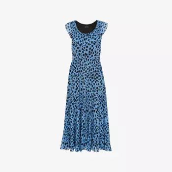 Платье миди из переработанного полиэстера с принтом Dalmation Whistles, мультиколор