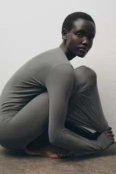 Платье миди из полиамида ZARA, зеленый