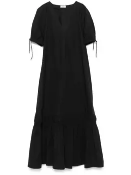 Платье миди из поплина Agnona, черный