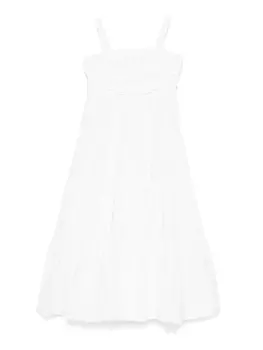 Платье миди из поплина Miss Grant Kids, белый