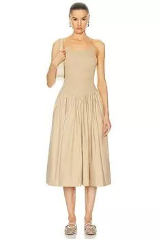 Платье миди из поплина от Marianna Armanda L'Academie, хаки