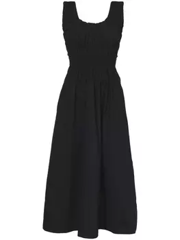Платье миди из присборенного поплина Proenza Schouler White Label, черный