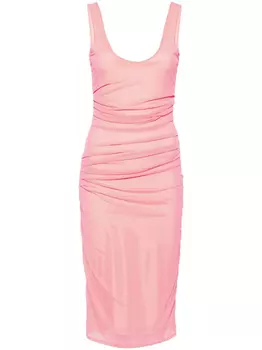 Платье-миди из сетки Patrizia Pepe, розовый