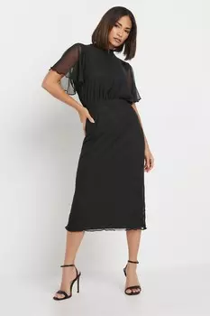 Платье миди из сетки Pixiegirl Petite, черный