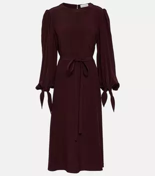 Платье миди из шелкового крепдешина CHLO, фиолетовый