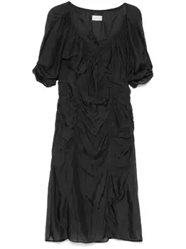 Платье миди из шелкового шифона LEMAIRE, серый