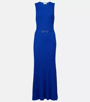 Платье миди из шерсти и кашемира Meier Gabriela Hearst, Cobalt