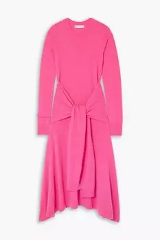 Платье миди из шерсти мериноса с завязками JW ANDERSON, розовый