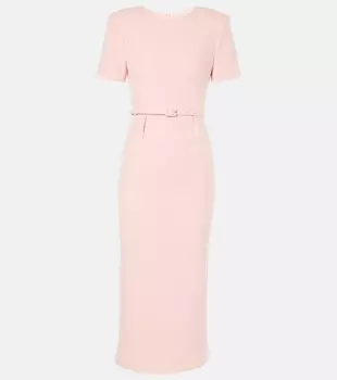 Платье миди из шерстяного крепа Roland Mouret, розовый