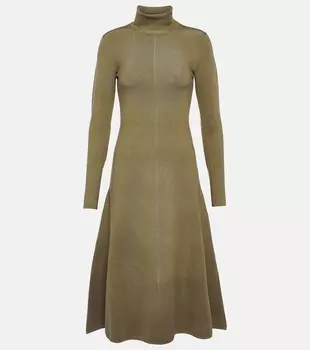Платье миди из смесового шелка Joseph, зеленый