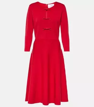 Платье миди из смесовой шерсти Carolina Herrera, красный