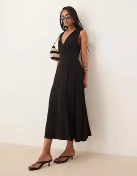 Платье миди из структурированного джерси Nobody's Child Starlight черного цвета