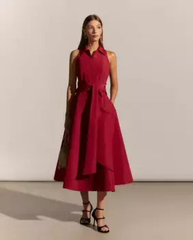 Платье миди из тафты Woman Fiesta El Corte Ingls, цвет 240 Fucsia