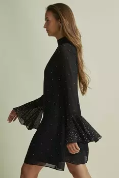 Платье миди из трикотажного полотна с металлизированной нитью Florere, черный