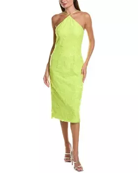 Платье миди из тюля ML Monique Lhuillier Kayla, желтый