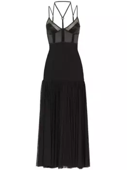 Платье миди из тюля с логотипом DG DOLCE & GABBANA, черный