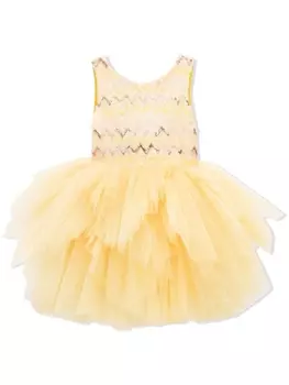 Платье миди из тюля с пайетками Tulleen, желтый