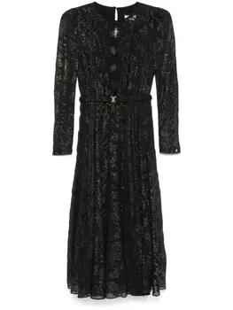 Платье миди из тюля в горох NISSA, черный