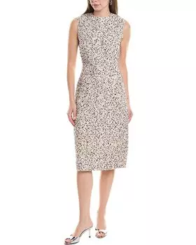 Платье миди из твида St. John, черный