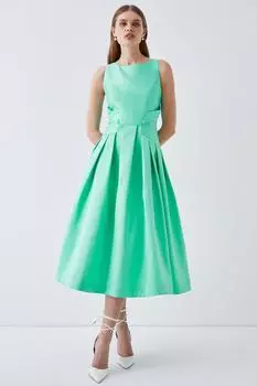 Платье миди из твила со швами Coast, зеленый
