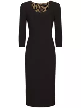 Платье миди из вирджинской шерсти DOLCE & GABBANA, черный