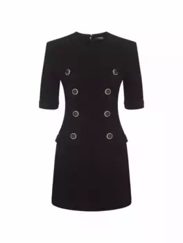Платье миди из вискозы Balmain, черный