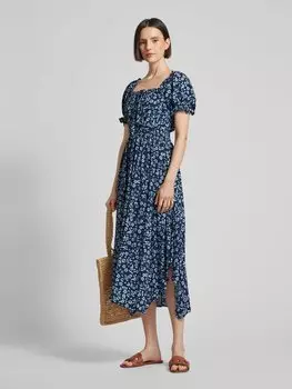 Платье миди из вискозы с цветочным узором Apricot