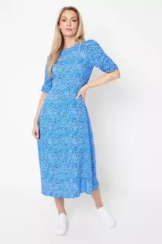 Платье миди из вискозы с рукавами креветки Wallis, синий