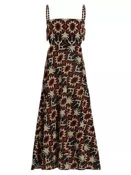 Платье миди из вуали с вышивкой Tropical Andes Johanna Ortiz, серый