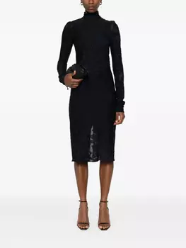 Платье миди из жаккарда Lanvin, синий