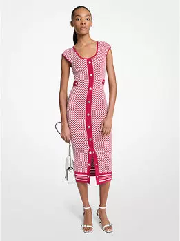 Платье миди из жаккарда с плиткой Michael Kors, красный