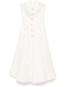 Платье миди из жаккарда с вышивкой NISSA, нейтральный