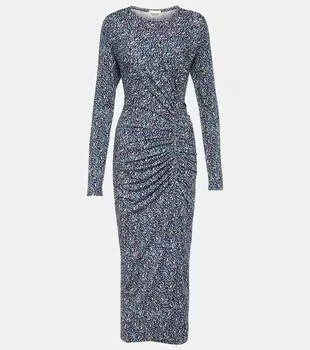 Платье миди jelina из джерси с цветочным принтом Marant Etoile, синий