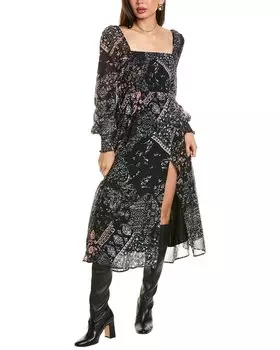 Платье миди JL LUXE, коричневый