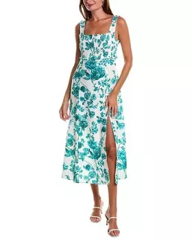 Платье миди JL LUXE, зеленый