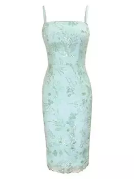 Платье-миди Josselyn с бисером и пайетками Dress The Population, мятный