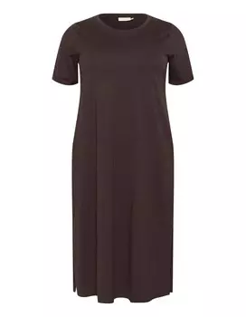 Платье миди KAFFE CURVE Dress Caline, коричневый