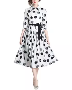 Платье миди KAIMILAN, цвет white & black print