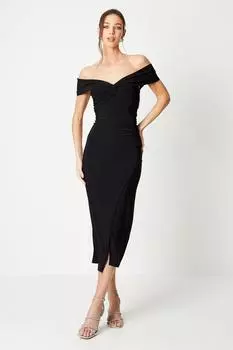 Платье миди-карандаш с вышивкой Bardot Coast, черный