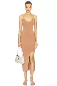 Платье миди karter трикотажное Lpa, коричневый