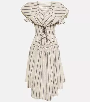 Платье миди kate в полоску из хлопка Vivienne Westwood, зеленый